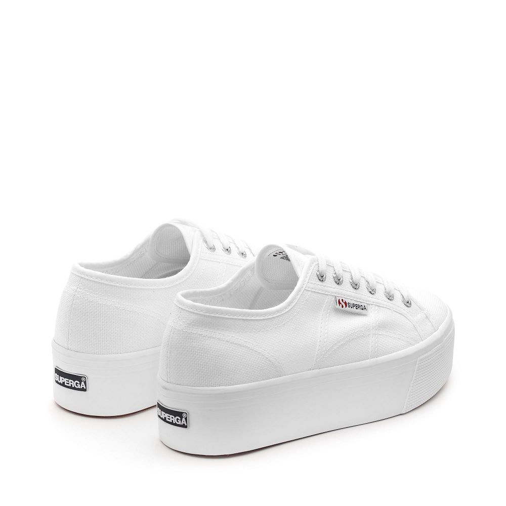 Superga 2790 Platform White Platform Sneakers - Women's USA | US8070862